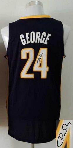 Autographed Pacers navy jersey