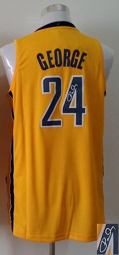 Autographed Pacers yellow jersey