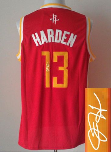 Autographed Rockets red Alternate jersey