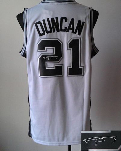 Autographed Spurs white jersey