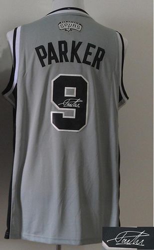 Autographed Spurs grey jersey
