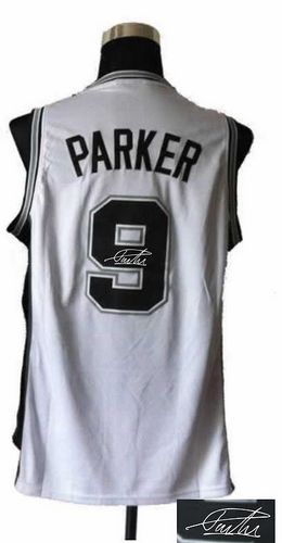 Autographed Spurs white jersey