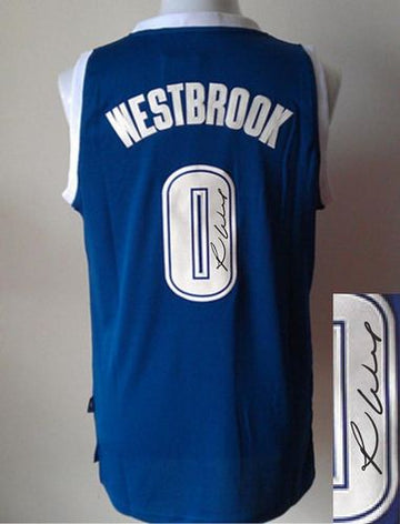Autographed Thunder blue Alternate jersey