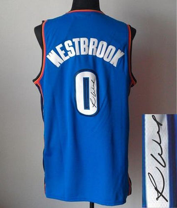 Autographed Thunder blue jersey