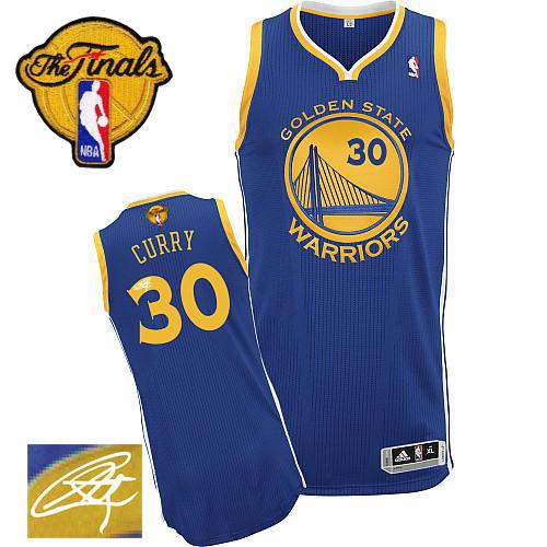 Autographed Warriors blue jersey