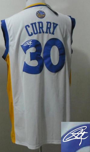 Autographed Warriors white jersey