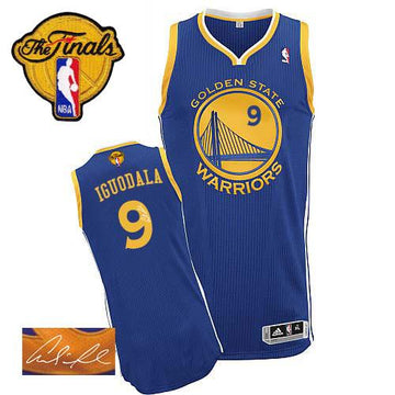 Autographed Warriors blue jersey