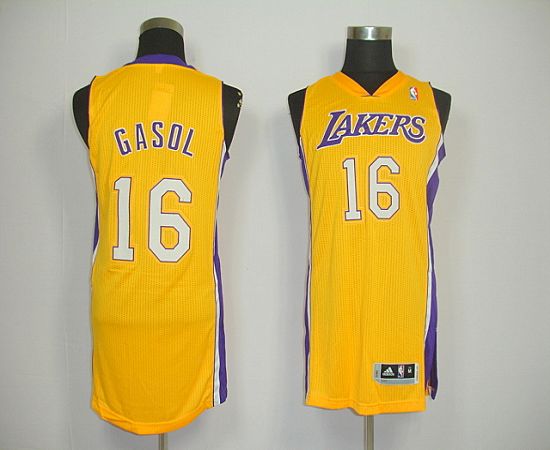 Pau Gasol Los Angeles Lakers yellow jersey