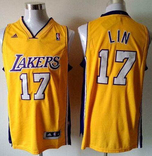 Jeremy Lin Los Angeles Lakers gold jersey