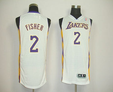Derek Fisher Los Angeles Lakers white jersey