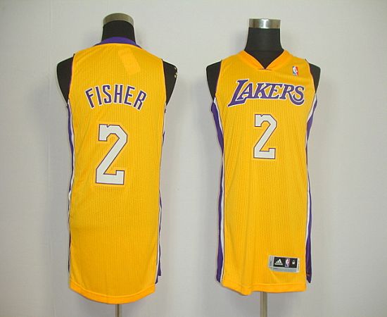 Derek Fisher Los Angeles Lakers yellow jersey