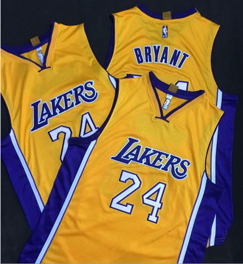 Kobe Bryant Los Angeles Lakers yellow jersey