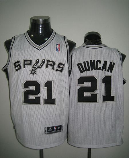 Tim Duncan San Antonio Spurs white jersey