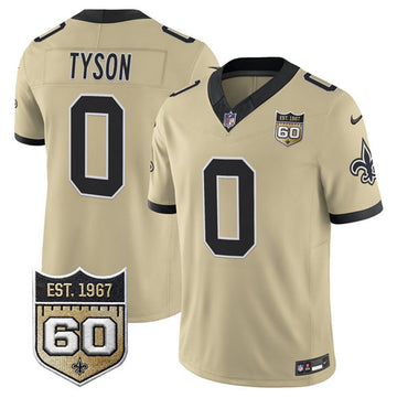 Jordyn Tyson New Orleans Saints gold Vapor jersey