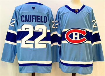 Cole Caufield Montreal Canadiens blue Reverse Retro jersey