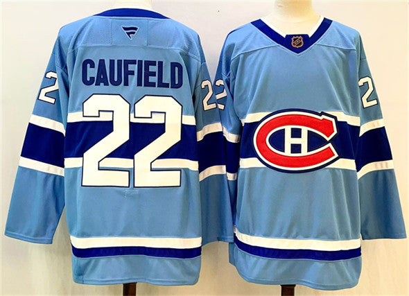 Cole Caufield Montreal Canadiens blue Reverse Retro jersey