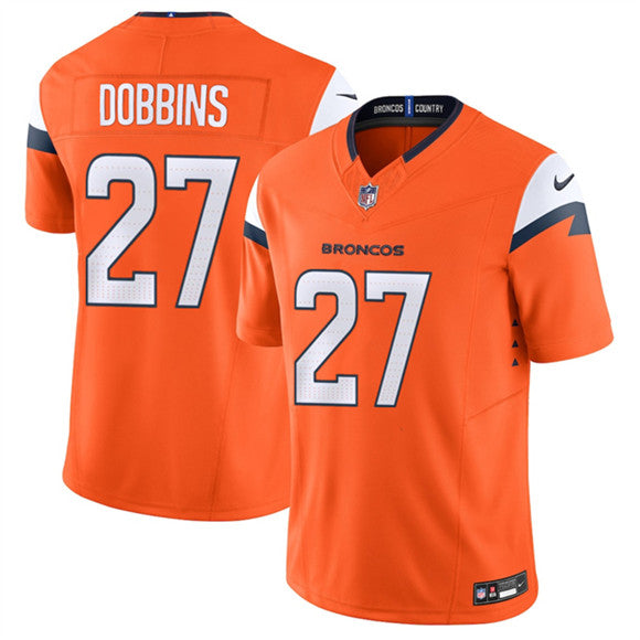 J.K. Dobbins Denver Broncos orange Vapor jersey