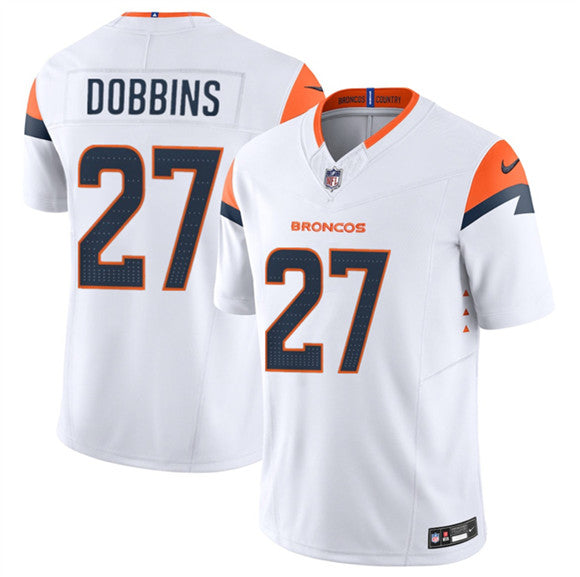 J.K. Dobbins Denver Broncos white Vapor jersey