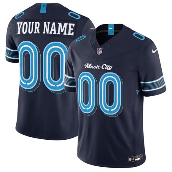 Custom Tennessee Titans navy Vapor jersey