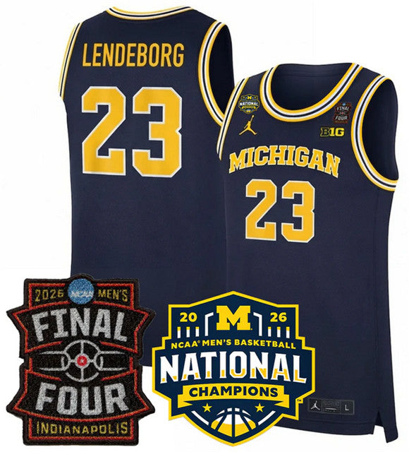 Yaxel Lendeborg Michigan Wolverines navy jersey