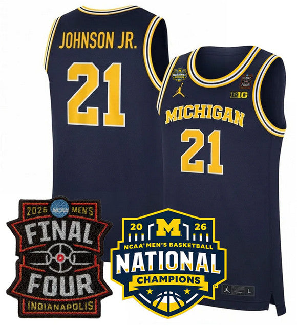 Morez Johnson Jr Michigan Wolverines navy jersey