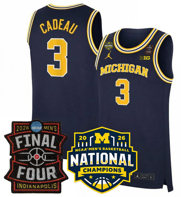 Elliot Cadeau Michigan Wolverines navy jersey