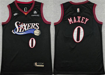 Tyrese Maxey Philadelphia 76ers black Classic jersey