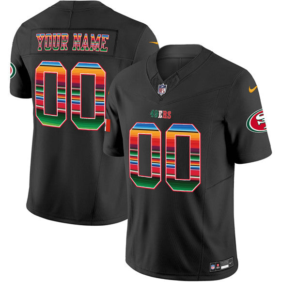 Custom San Francisco 49ers black Vapor jersey