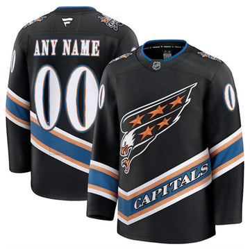 Custom Washington Capitals black Alternate jersey