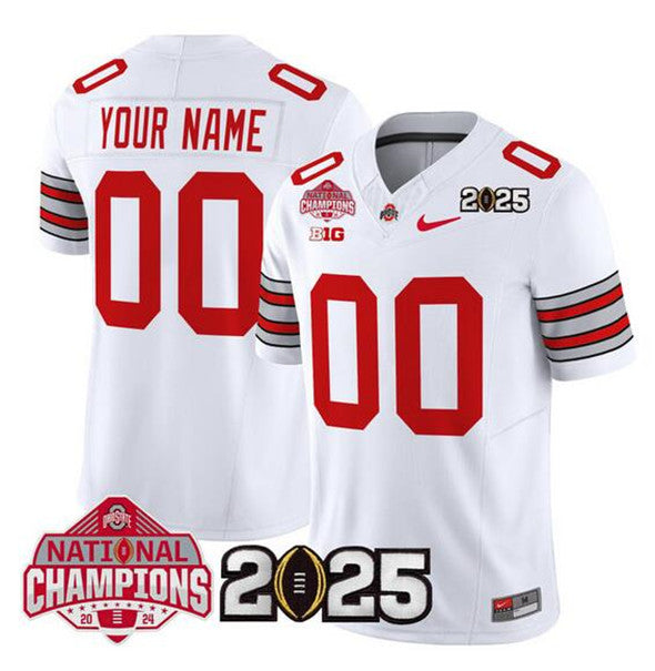 Custom Ohio State Buckeyes white Vapor jersey