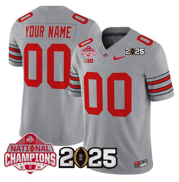 Custom Ohio State Buckeyes gray Vapor jersey