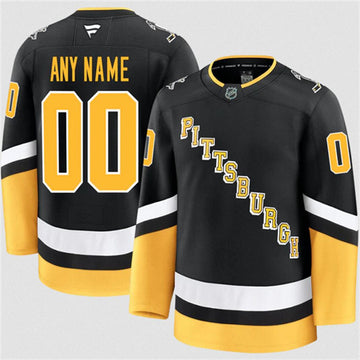 Custom Pittsburgh Penguins black Alternate jersey