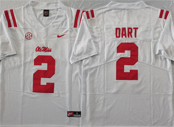 Jaxson Dart Ole Miss Rebels white jersey