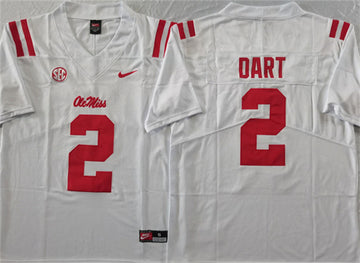 Jaxson Dart Ole Miss Rebels white jersey