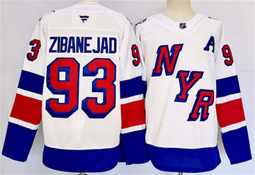 Mika Zibanejad New York Rangers white Stadium Series jersey