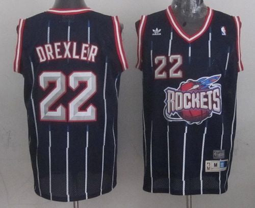 Clyde Drexler Houston Rockets navy Throwback jersey