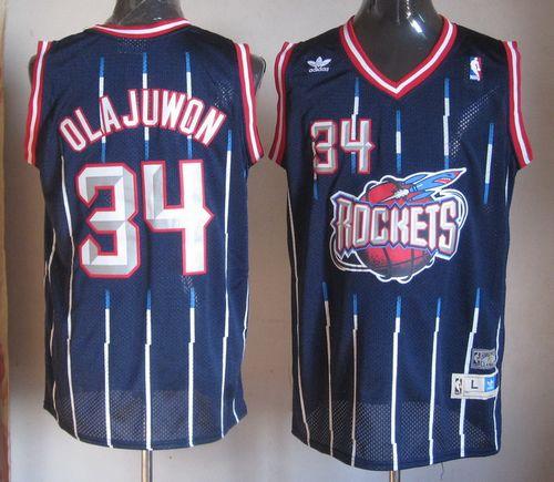 Hakeem Olajuwon Houston Rockets navy Throwback jersey