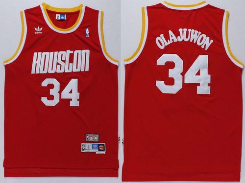 Hakeem Olajuwon Houston Rockets red Throwback jersey