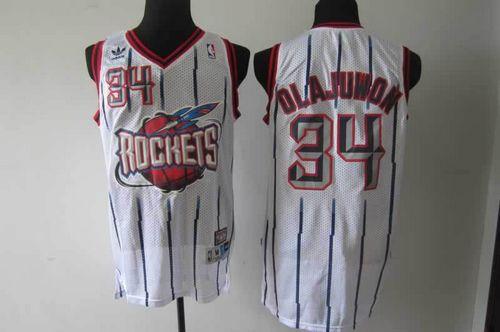 Hakeem Olajuwon Houston Rockets white Throwback jersey