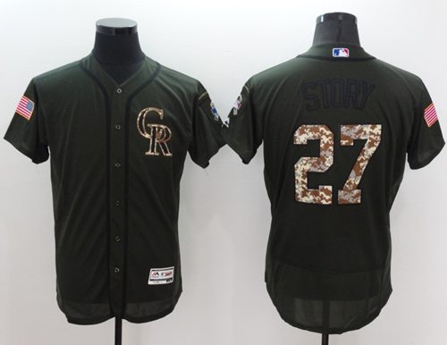 Trevor Story Colorado Rockies green Salute To Service jersey