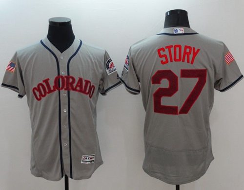 Trevor Story Colorado Rockies grey Fashion jersey