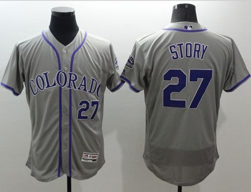 Trevor Story Colorado Rockies grey Authentic jersey