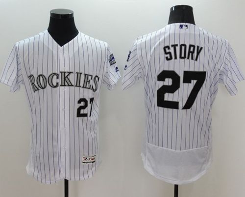Trevor Story Colorado Rockies white Authentic jersey