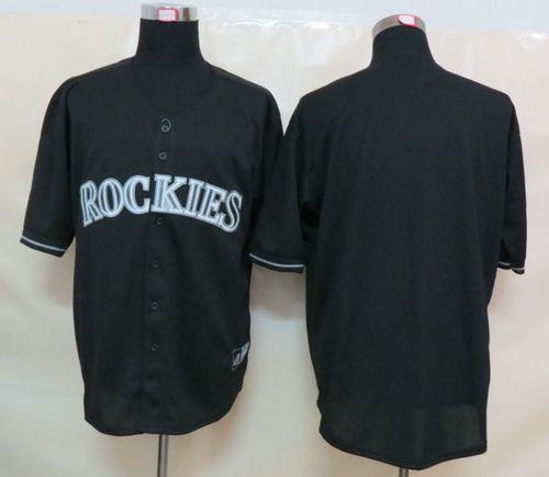 Custom Colorado Rockies black Fashion jersey