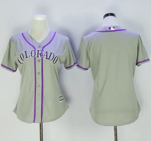 Custom Colorado Rockies grey Road jersey