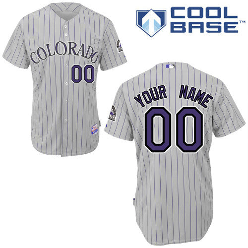 Custom Colorado Rockies grey Authentic jersey