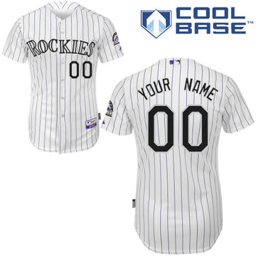 Custom Colorado Rockies white Authentic jersey