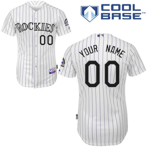 Custom Colorado Rockies white Authentic jersey
