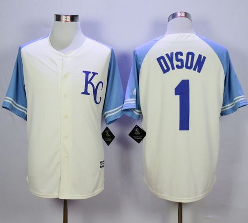 Jarrod Dyson Kansas City Royals cream jersey