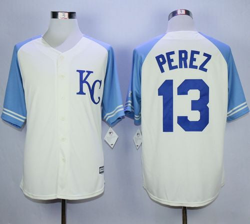 Salvador Perez Kansas City Royals cream jersey